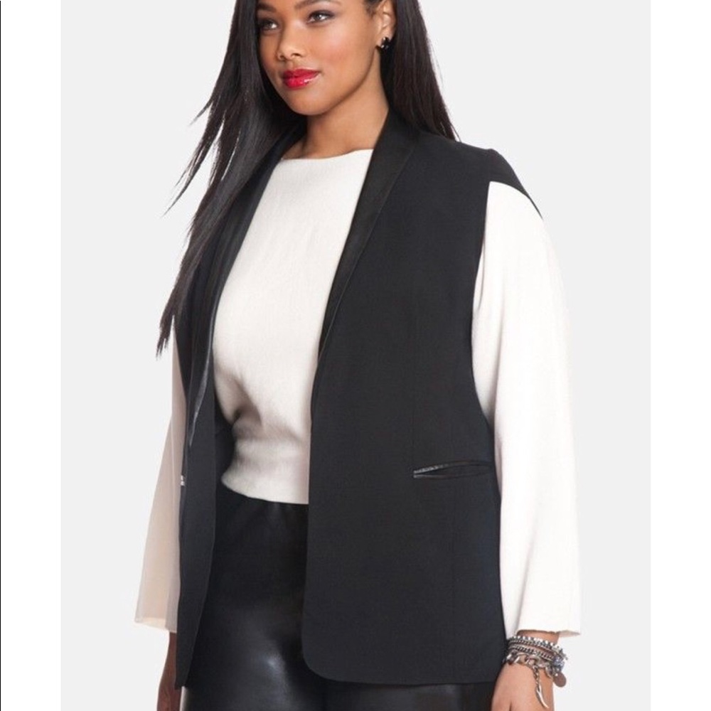 Eloquii STUDIO Leather Trim Vest